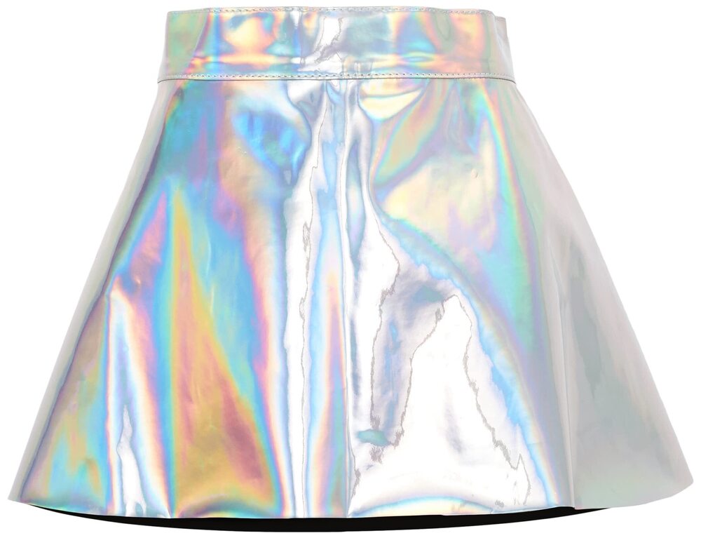 4602 Silver Holo Skater Skirt 3X